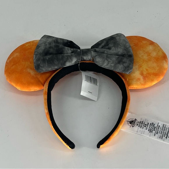 DISNEY PARKS NWT MINNIE MOUSE EARS HEADBAND HALLOWEEN ORANGE BLACK - Picture 3 of 6